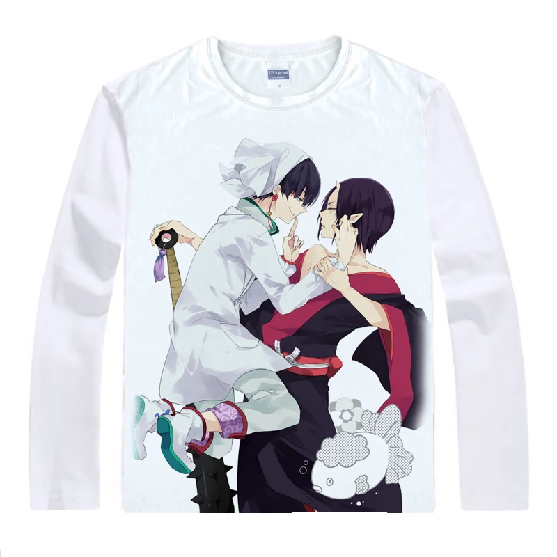 Hozuki's Coolheadedness T-Shirts Anime Long Sleeve Shirt Hoozuki no Reitetsu Hozuki Hakutaku Cosplay Motivs Men Hip Hop Shirts