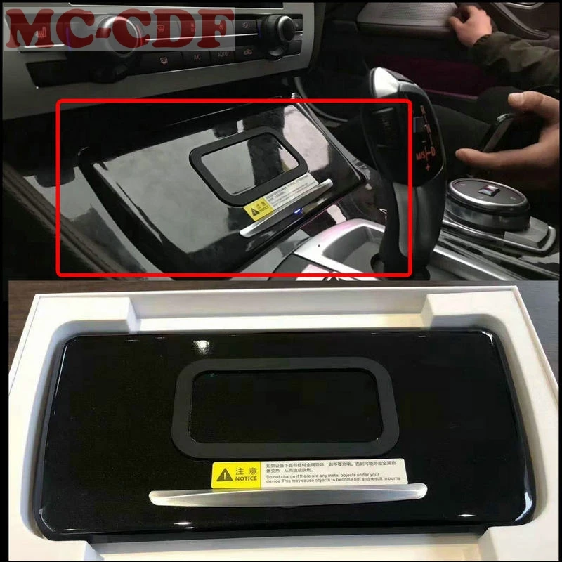 For BMW 5 series F10 F18 520 523 525 530 535 2014-2017 Car mobile phone wireless charging panel active cooling