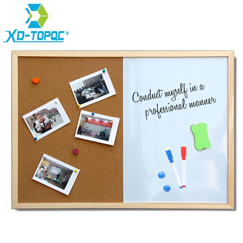 XINDI Whiteboard with Wooden Frame, Message Cork Board, Drawing Boards Combination, Magnetic Marker Board, Frete Grátis, 30x40cm