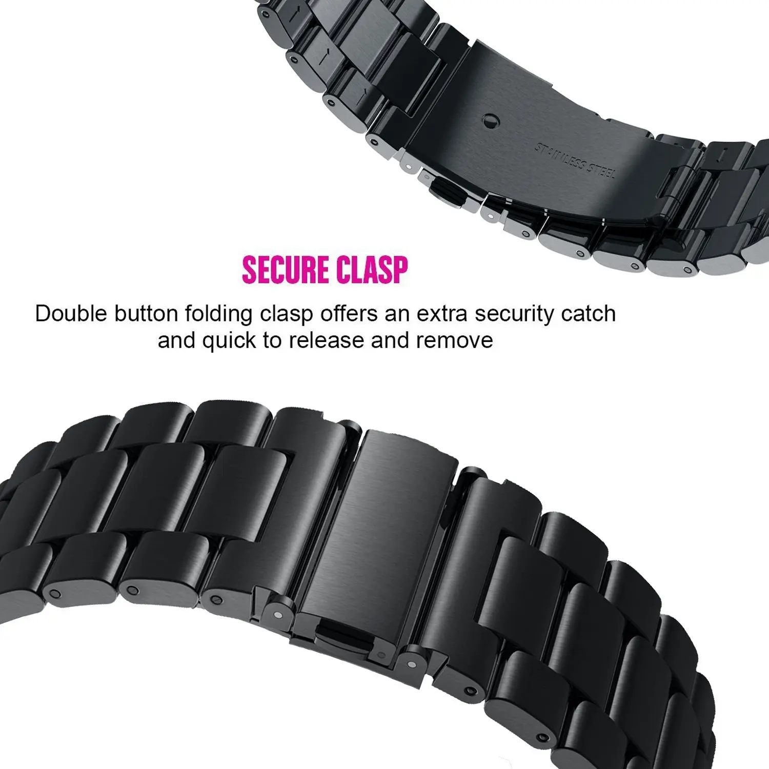 18 20 22 24 mm Voll-Edelstahl-Armband für SAMSUNG GEAR S3 S2 Classic Straps Galaxy Watch 42 46 mm Huawei Watch 2 Pro/GT – Detail 17