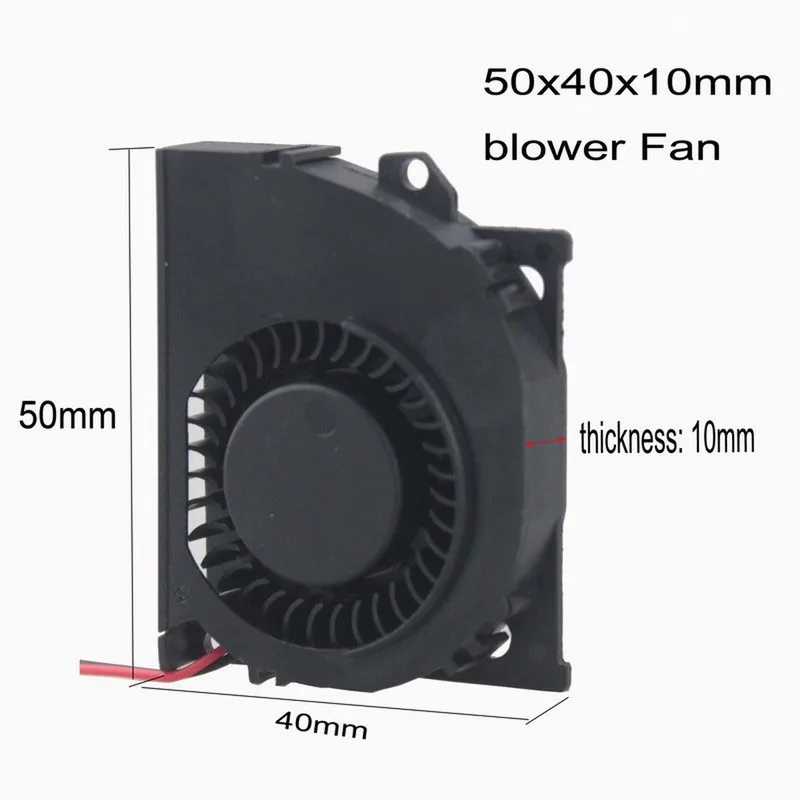 

Gdstime 2 Pcs DC 12V 2Pin 5010s 50mm x 40mm x 10mm Computer Turbo Blower Cooling Fan 5cm PC Radiator Brushless Cooler