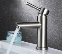 Bathroom Brushed Stainless Steel Basin Faucet hot and old Water Sink mixer Faucet BF323