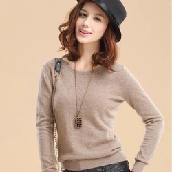 2023 Hot sale New arrival Women Sweaters and pullovers Female round neck Cashmere Sweater Knit Wool Basic Jumper Free shipping