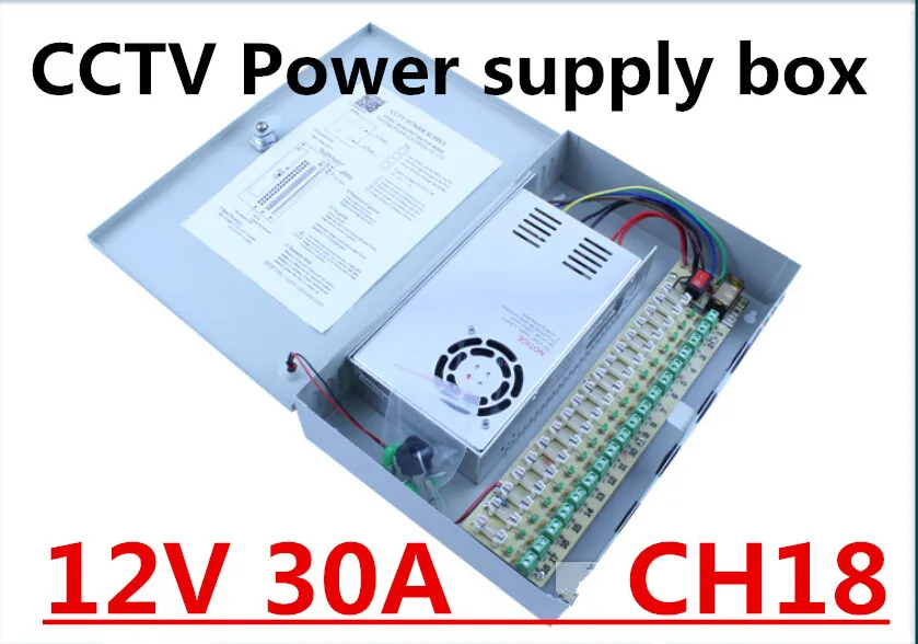 

18CH 12V 30A CCTV Power Supply Box / 12V 30A 360W Monitor Power Supply AUTO-RESET / Switch Power Supply 18 port CCTV