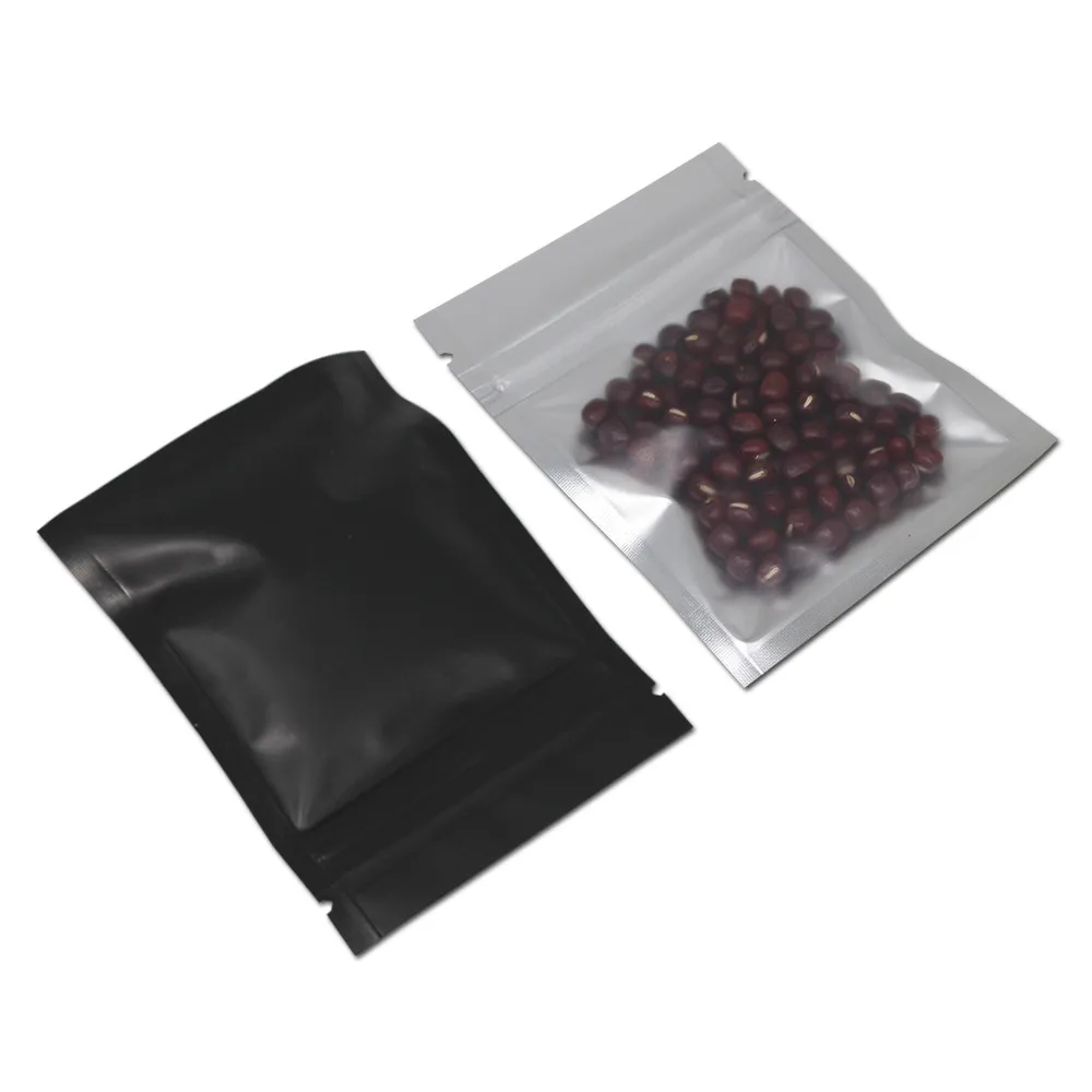 

Clear Plastic Package Bags Flat Food Zipper Bag 7.5x10cm Black Aluminum Foil Bags Coffee Beans Tea Storage Bags Moisture Proof