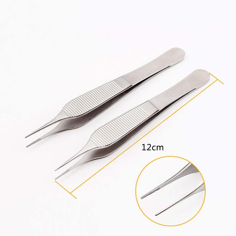 Adson Brown Forceps Ophthalmic Tweezers Fat Microtweezers Surgical tool Instrument veterinary Instruments 12cm