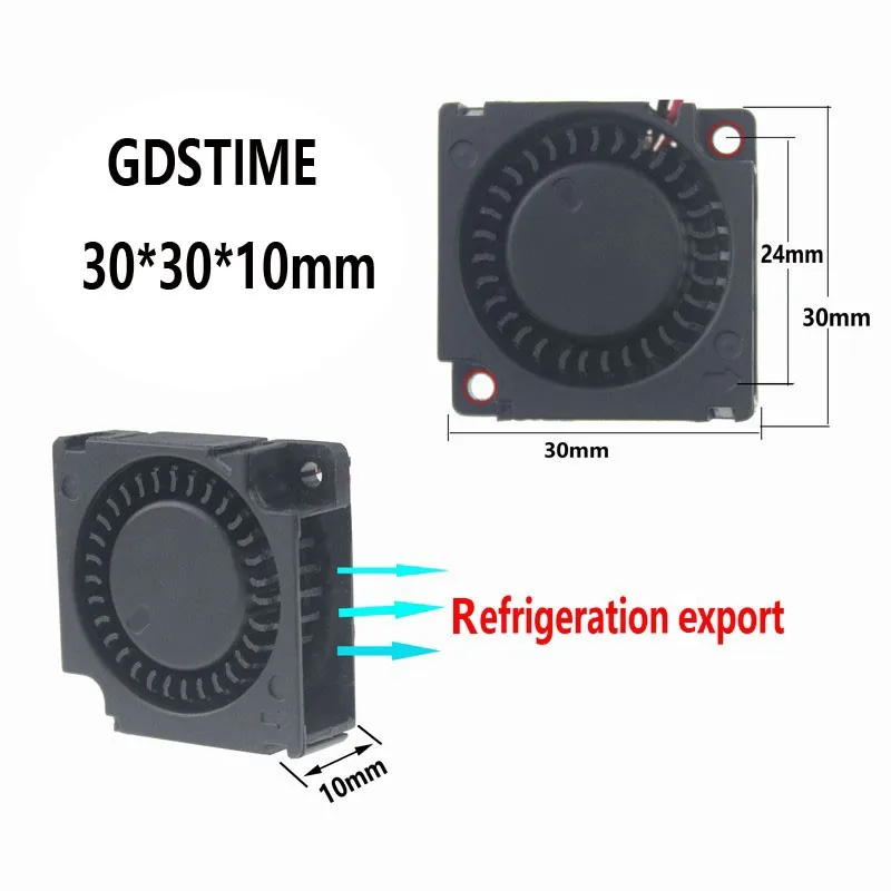 

2 шт. Gdstime DC 5 в 30x30x10 мм вентилятор 30 мм x 10 мм 3 см шарикоподшипник 3D принтер охлаждающий вентилятор для ноутбука 5 В