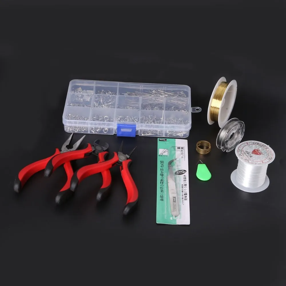 

1 SET JEWELRY MAKING KIT, BEADS CAP/FINDINGS/PLIERS Fit Jewelry Accessories DIY ZH-BDH010-69