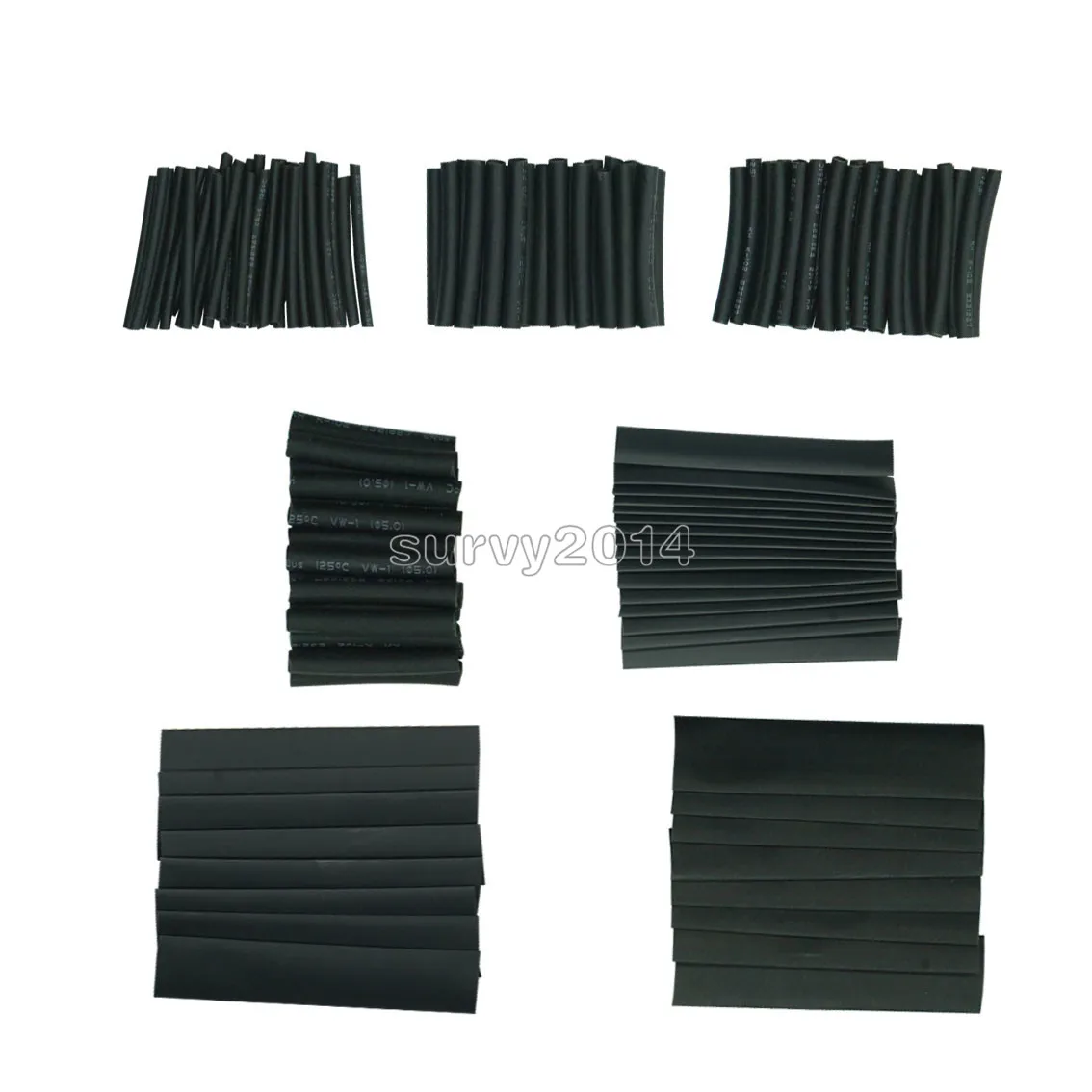 New 127Pcs Black Glue Weatherproof Heat Shrink Sleeving Tubing Tube Assortment Kit Flame Retardant Wholesale