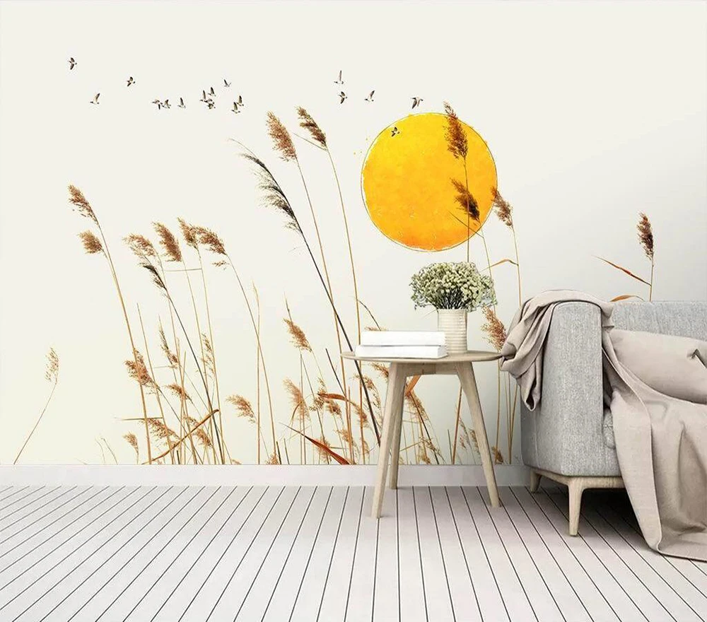 Custom wallpaper Simple style reed background wall