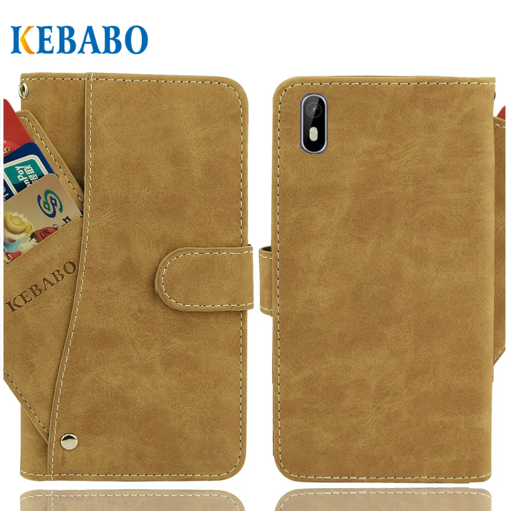 

Vintage Leather Wallet Cubot J5 Case 5.5" Flip Luxury 3 Front Card Slots Cover Magnet Stand Phone Protective Bags