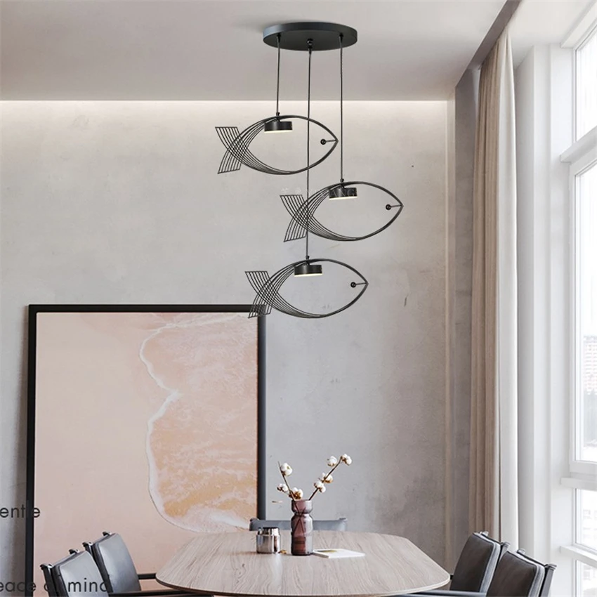 

Nordic Modern Pendant Lights Minimalist Lighting Fish Bedroom Living Room Dining Room Indoor Lamps Creative Lamps Light Fixtures