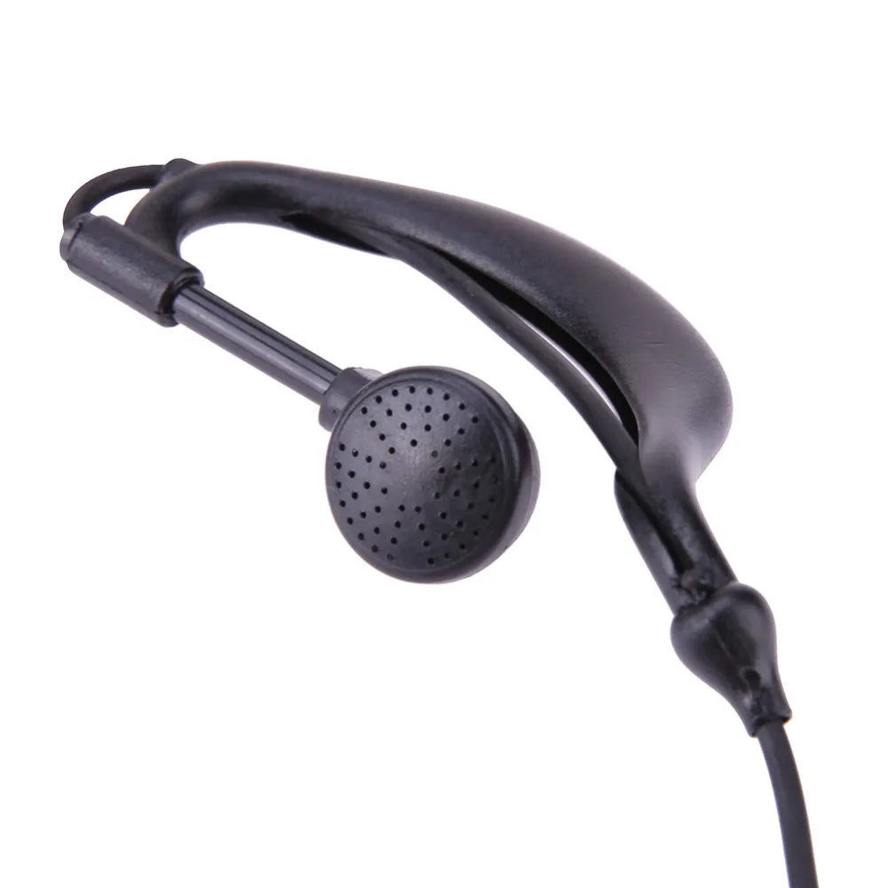 Черные наушники-вкладыши 2,5 мм с G-образным крючком, гарнитура, рация, одинарные наушники, 1 штифт, только для прослушивания Motorola/ICOM