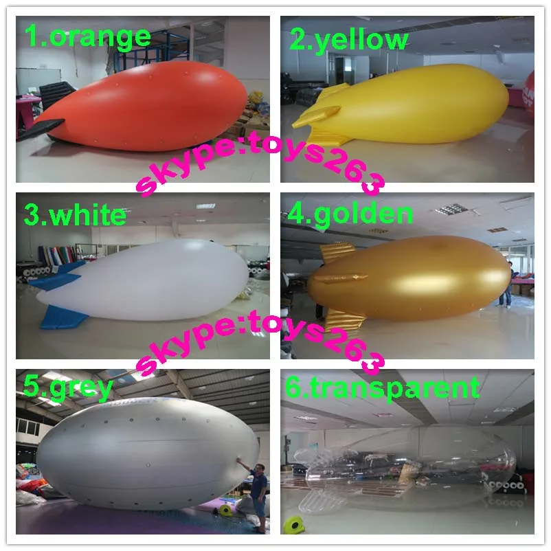 NO LOGO printing inflatable helium blimp helium airship custom make inflatable Advertising Airship Zeppelin