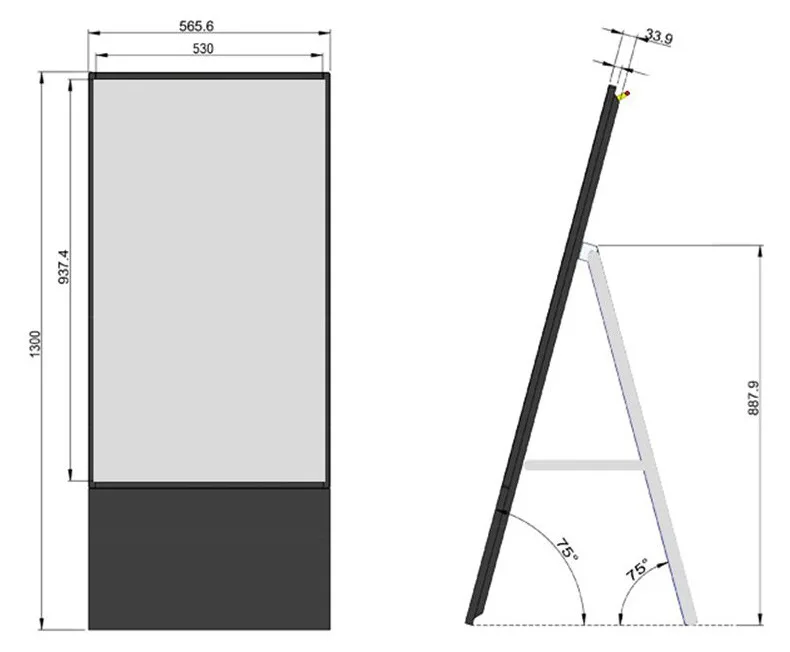 32 43 inch portable Foldable LCD LED HD 1080P touch digital signage advertising wifi display screens monitors