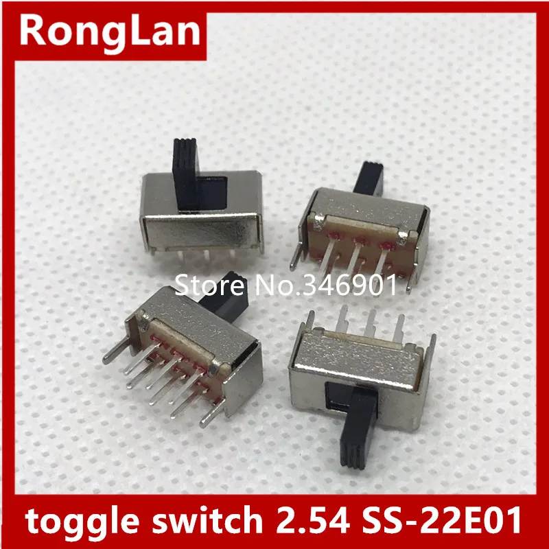 

[SA]DC DC electronic switch small toggle switch slide the power switch spacing 2.54 SS-22E01---200pcs/lot