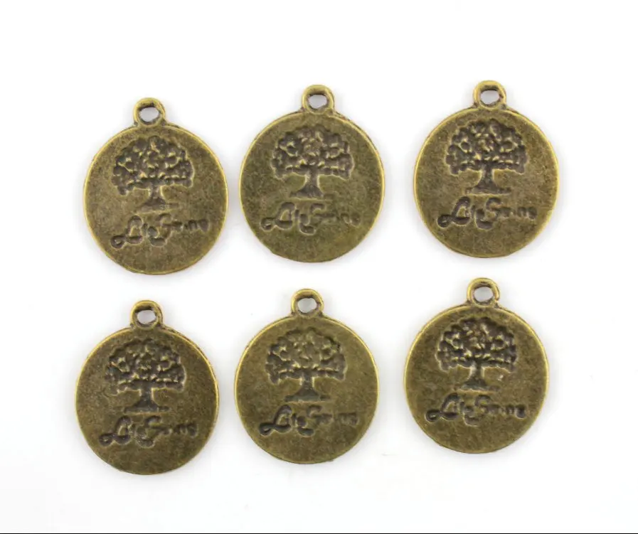 set of 20pcs round pendant tree of life antique bronze  zinc alloy medal tray pendant, charm, drops for diy  20mm -AY0074