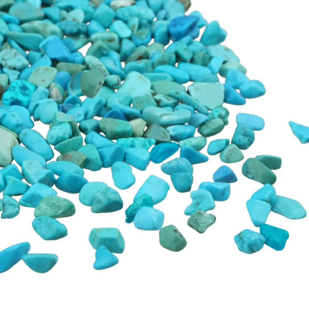 Howlite Turquoise Tumbled Chips Stone Crushed Pieces Irregular Shaped Stones 1pound(about 460 gram)