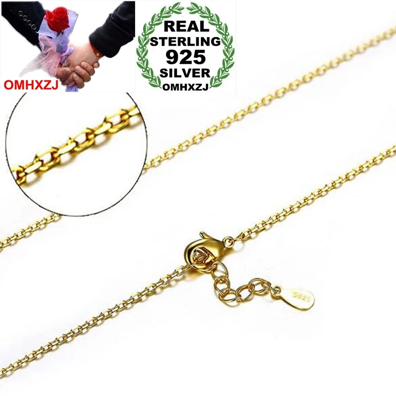 OMHXZJ Wholesale Jewelry Trendy Fashion For Woman Man Gift High Quality 24 K 44 CM 17 Inch 24K Gold O Word Chain Necklaces NK25