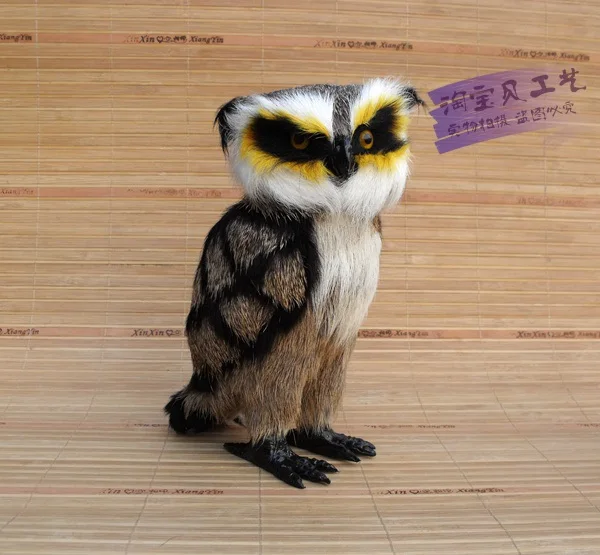 

big new simulation owl toy polyethylene&fur standing owl model gift about 22x11x18cm 2130