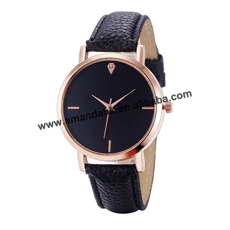 

No Logo Fashion Black Pattern Quartz Wristwatches Gift Rhinestone Watch Women Dress Alloy Rose Gold Case Watches Luxury 610