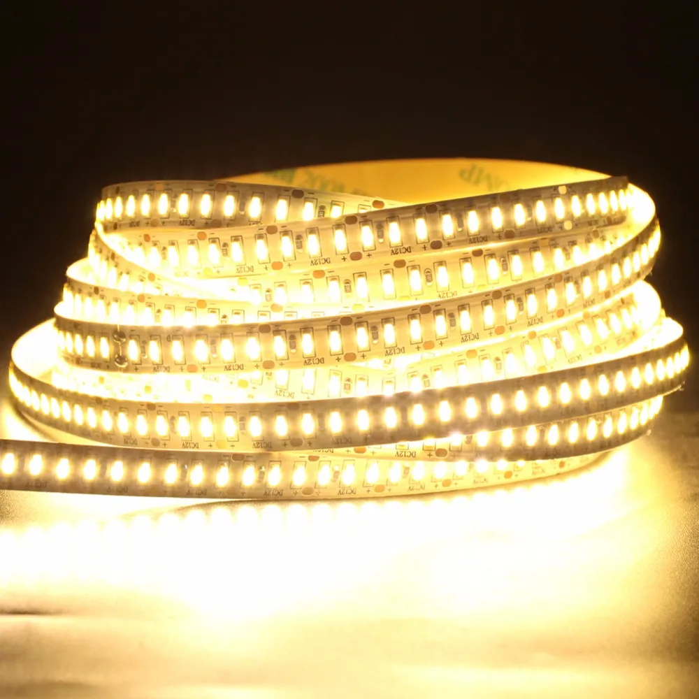 Ultra jasny SMD 3014 LED Strip z złącze DC plug 204 led/m DC12V zimny ciepły biały wodoodporna elastyczna taśma oświetleniowa LED 5m