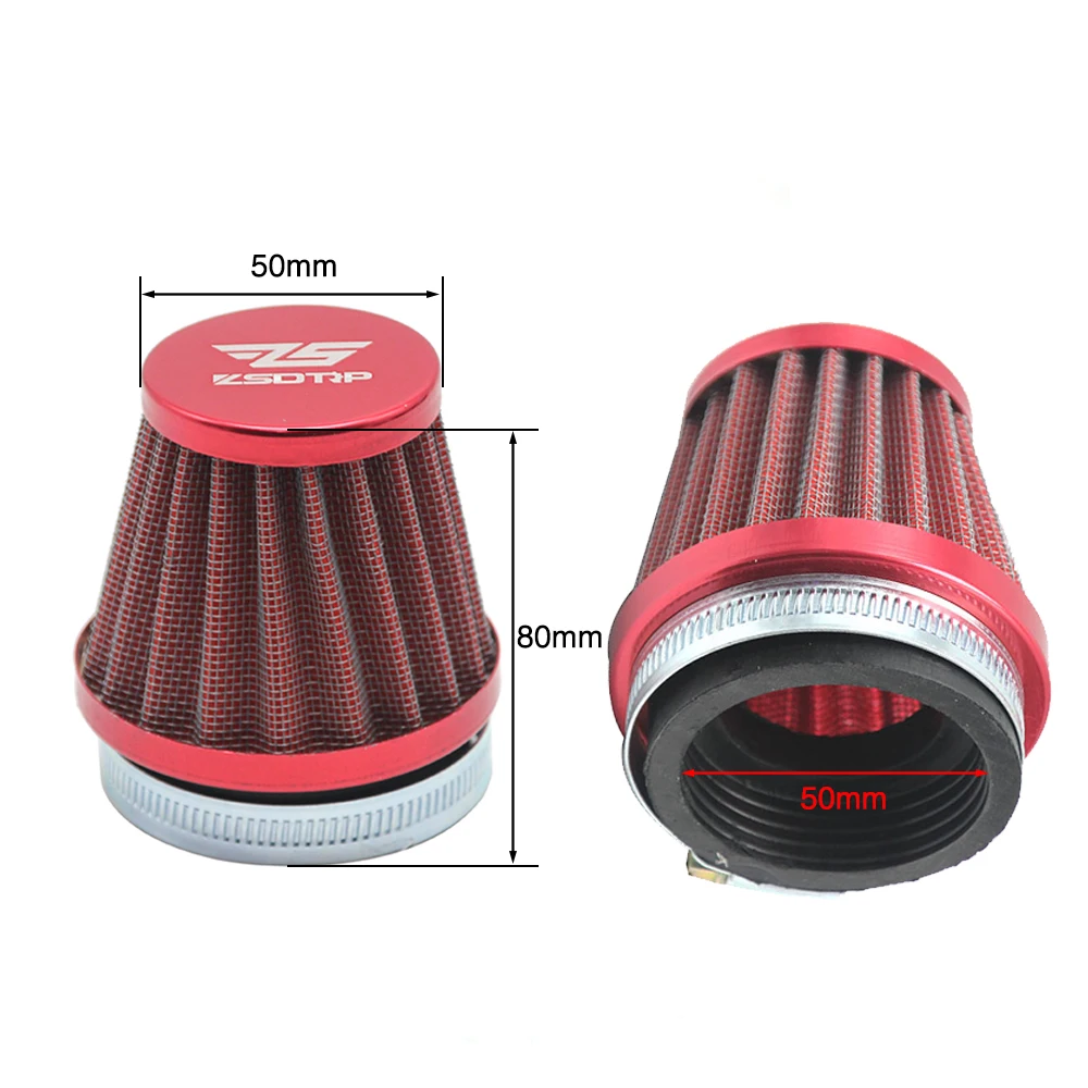 Sclmotos- Motorcycle 50mm Carburetor Air Filter Intake Pipe For MIKUN OKO KOSO KEIHI 21-30mm Gy6 Moped Scooter Mushroom Head