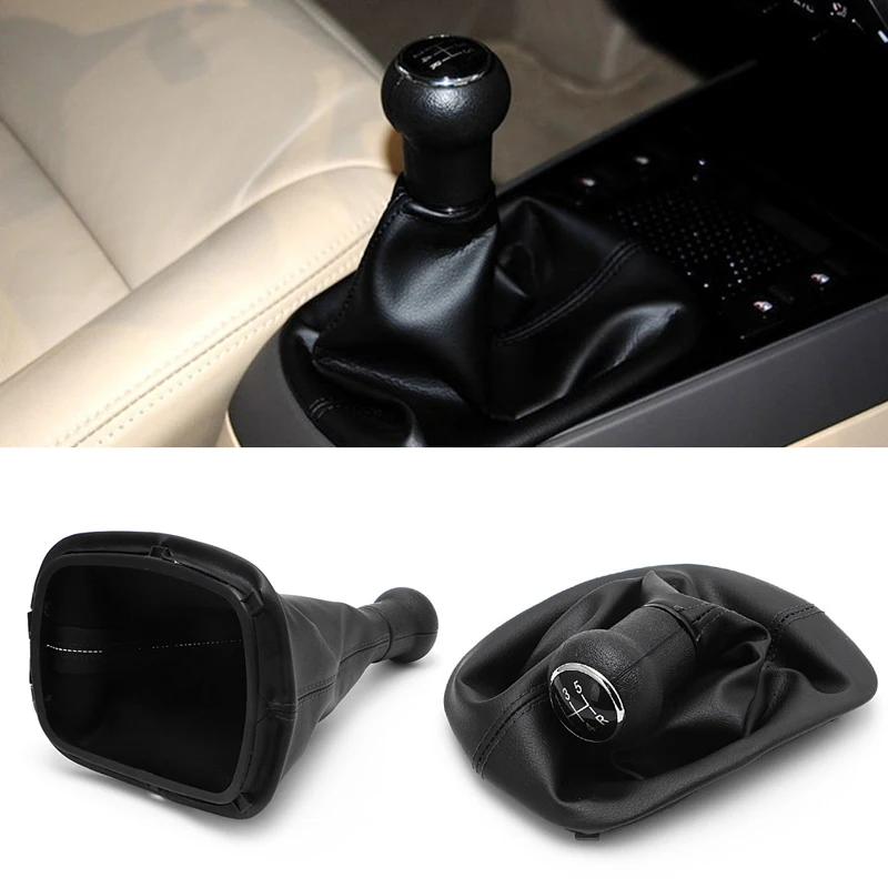 1 Pc 5 Speed Gear Shift Knob Gaitor Boot PU Leather For VW PASSAT B5 Volkswagen Bora