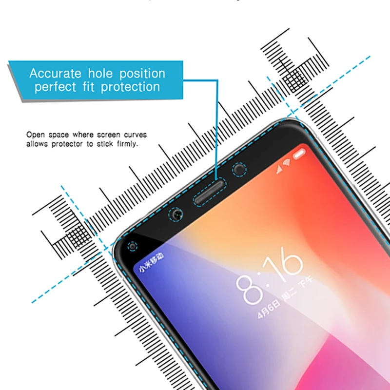 Nicotd Tempered Glass For Redmi 6 6A Full Cover Screen Protector For Xiaomi A1 A2 5X 6X Glass Film For Redmi Note 5A Prime