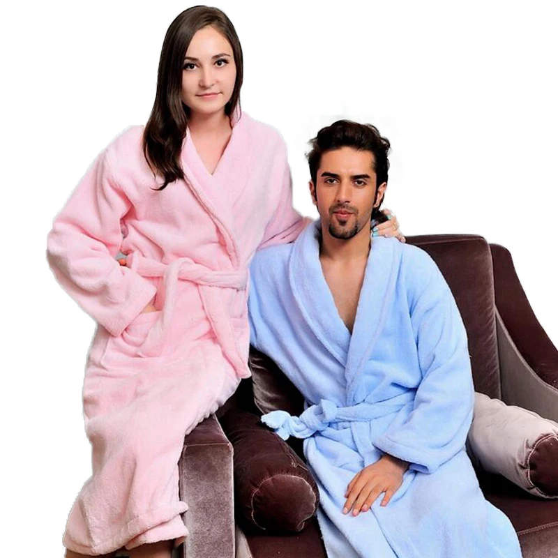 Algodão masculino roupão de inverno grosso xl pijamas mulher toalha de dormir sleepwear meninas engrossar amantes longo macio inverno branco