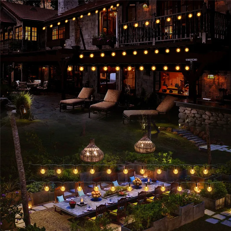 5M 10M lampada solare sfera di cristallo LED String Lights Flash ghirlanda fata impermeabile per giardino esterno decorazione di nozze di natale
