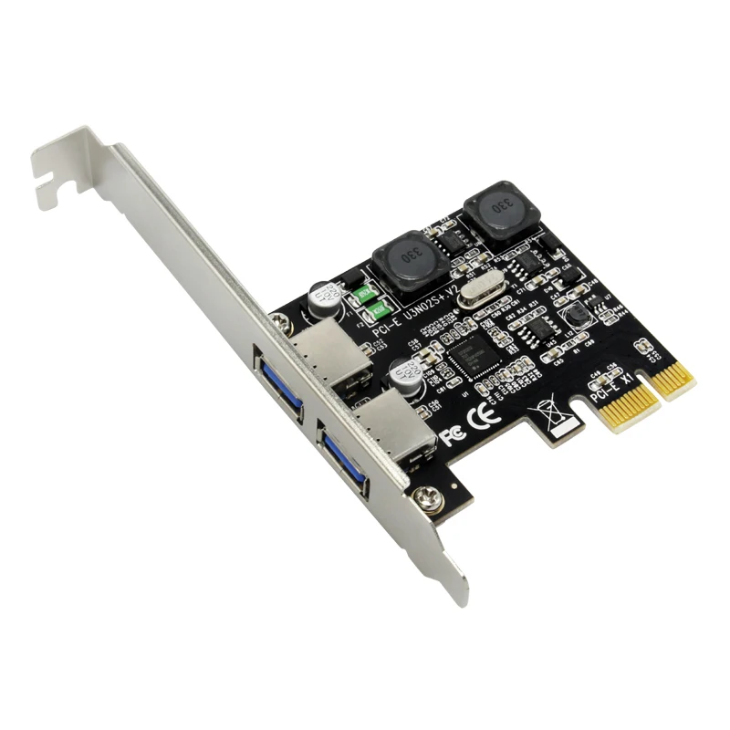 2-portowa karta rozszerzeń USB 3.0 PCI-E zewnętrzna karta USB3.0 PCIe z 2 moduł zasilania chip nec na pulpit komputer stancjonarny wysoka jakość