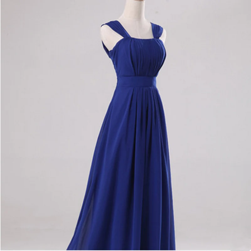 2021 günstige Lange Royal Blue Brautjungfer Kleider Plus Größe Unter 50 Champagner Rose Lila Teal Türkis Rot Zu Hochzeit Party kleid