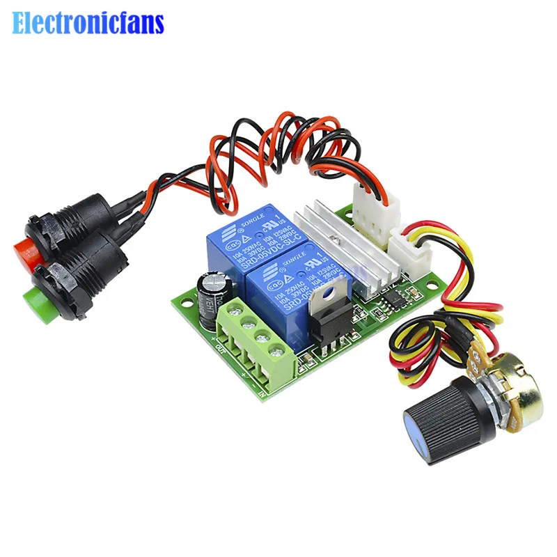 PWM DC Motor Speed Controller Regulator Control Forward Backward Reversible Switch DC 6V 9V 12V 24V 3A With Button Switch