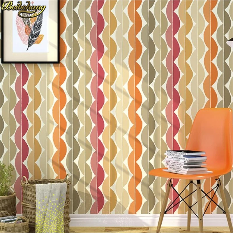 

beibehang Modern minimalist stripes Circle Vertical Wallpaper Living Room TV Background papel de parede 3d Wall paper home decor