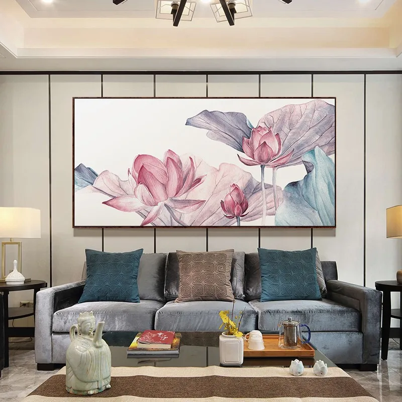 Chinese style Home Decorat Hanging Paintings Lotus Living Room 5D Diamond Painting Zen Buddha Charm Lotus Embroidery Cross Stitc