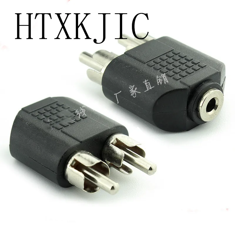 3.5 Mm Stereo 3.5 Jack Cắm 3.5 1 Ra 2 AV RCA Cắm Âm Thanh Mở Rộng Bộ Bộ Đổi Nguồn