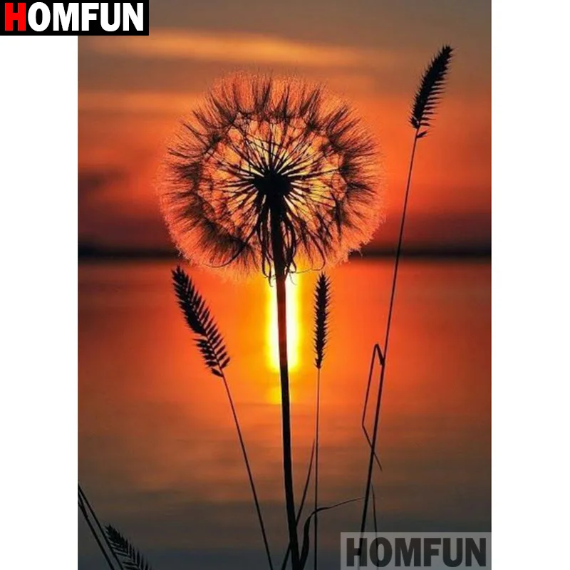 

Алмазная 5D картина HOMFUN «Одуванчик», полноразмерная/круглая вышивка крестиком, домашний декор, 5D, A17626