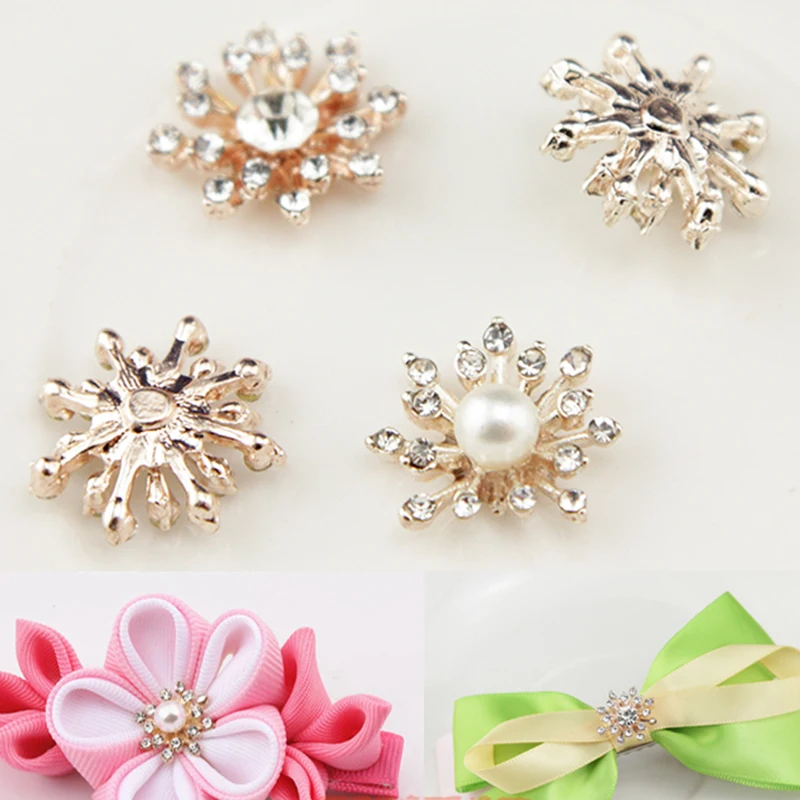 2019New 100Pcs Pearl Rhinestone Buttons/Buckle Embellishment Button DIY Accessories ZJ116