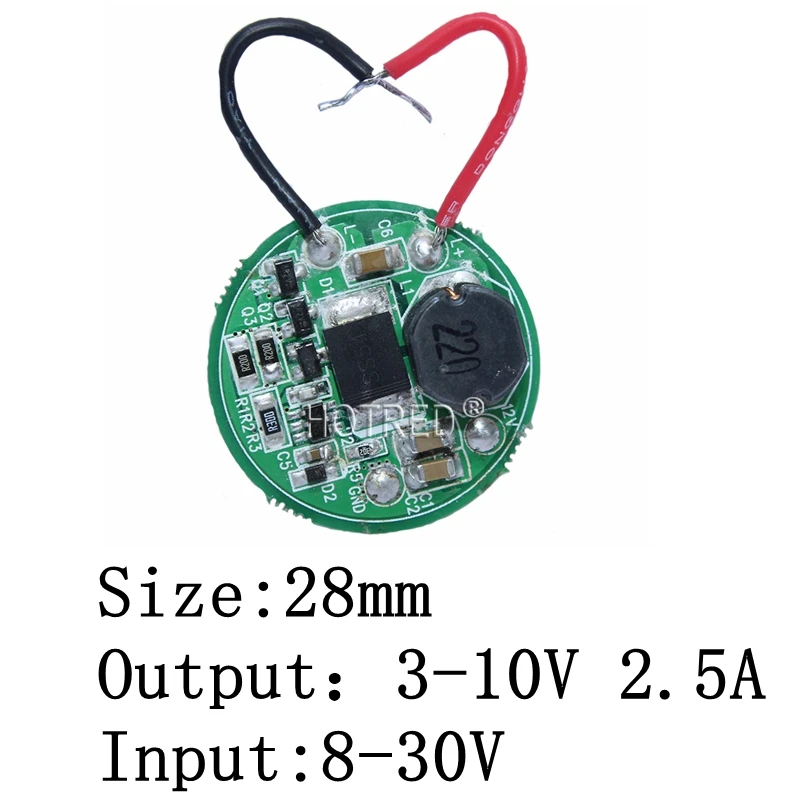 1pcs Input 3.7V~30V 27mm 10W LED Driver Power supply For 1~3PCS 10W XML T6/U2 XML2 flashlight 12V/24V Battery Car light DIY