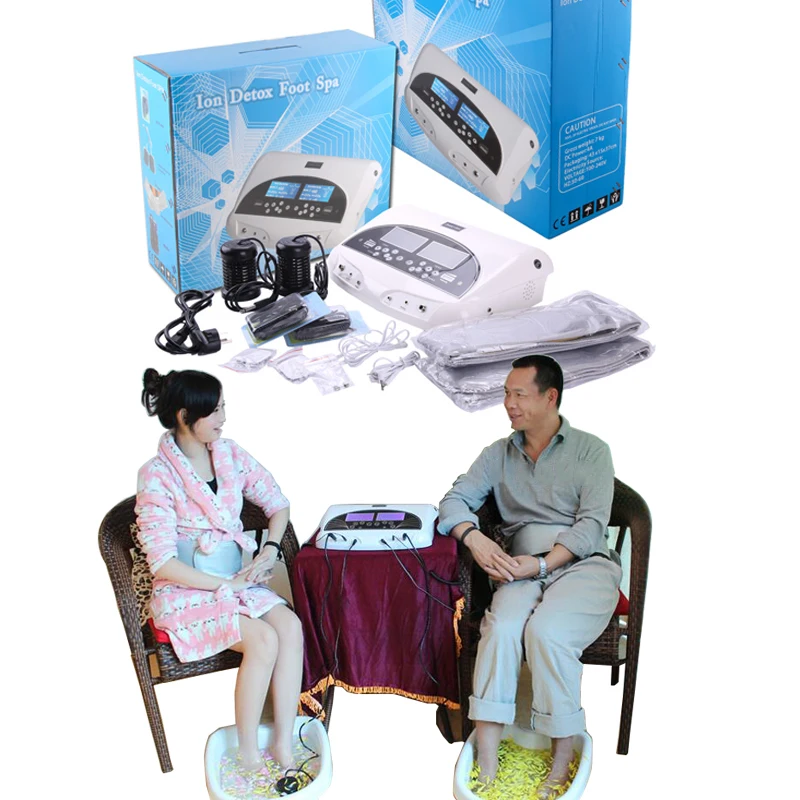 3 in 1 Ionic Detox foot bath Sub-health ionic cleanse SPA machine+infrared ray belt with two person ionic detox through feet