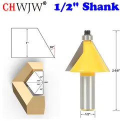 1pc 30 Degree Chamfer & Bevel Edging Router Bit - 1/2