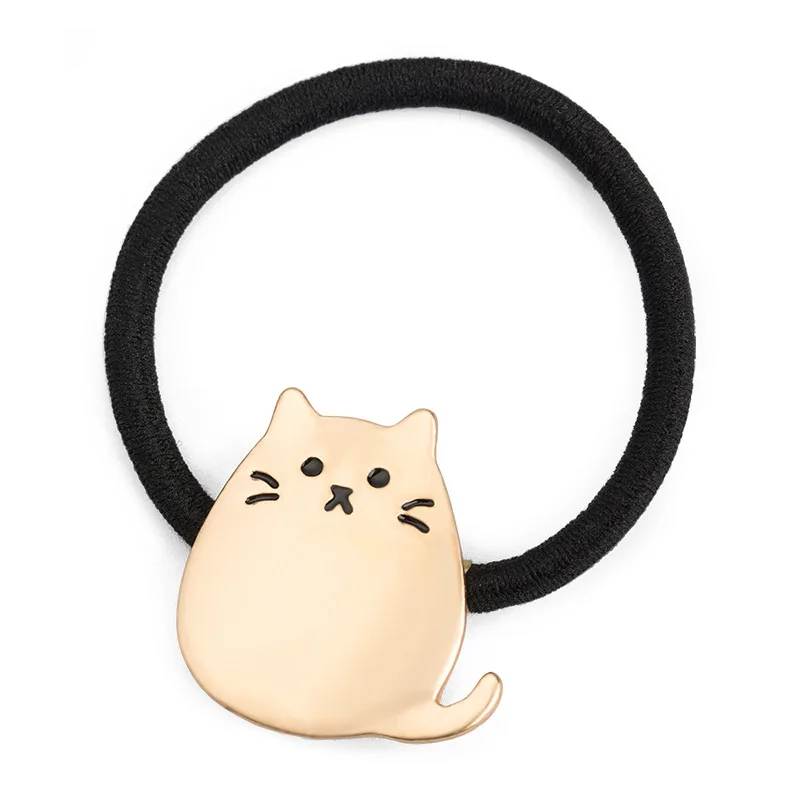 Cartoon Cute Totoro Golden Silver Plated Pendant Elastic Hair Bands Ponytail Holders Women Hair Accessories Hairwear