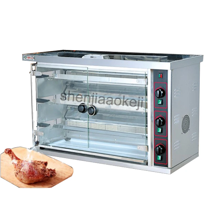 220V Commercial gas chicken rotisseries Gas Rotisserie BBQ oven multi-function 3-row duck equipment stainless steel roast oven