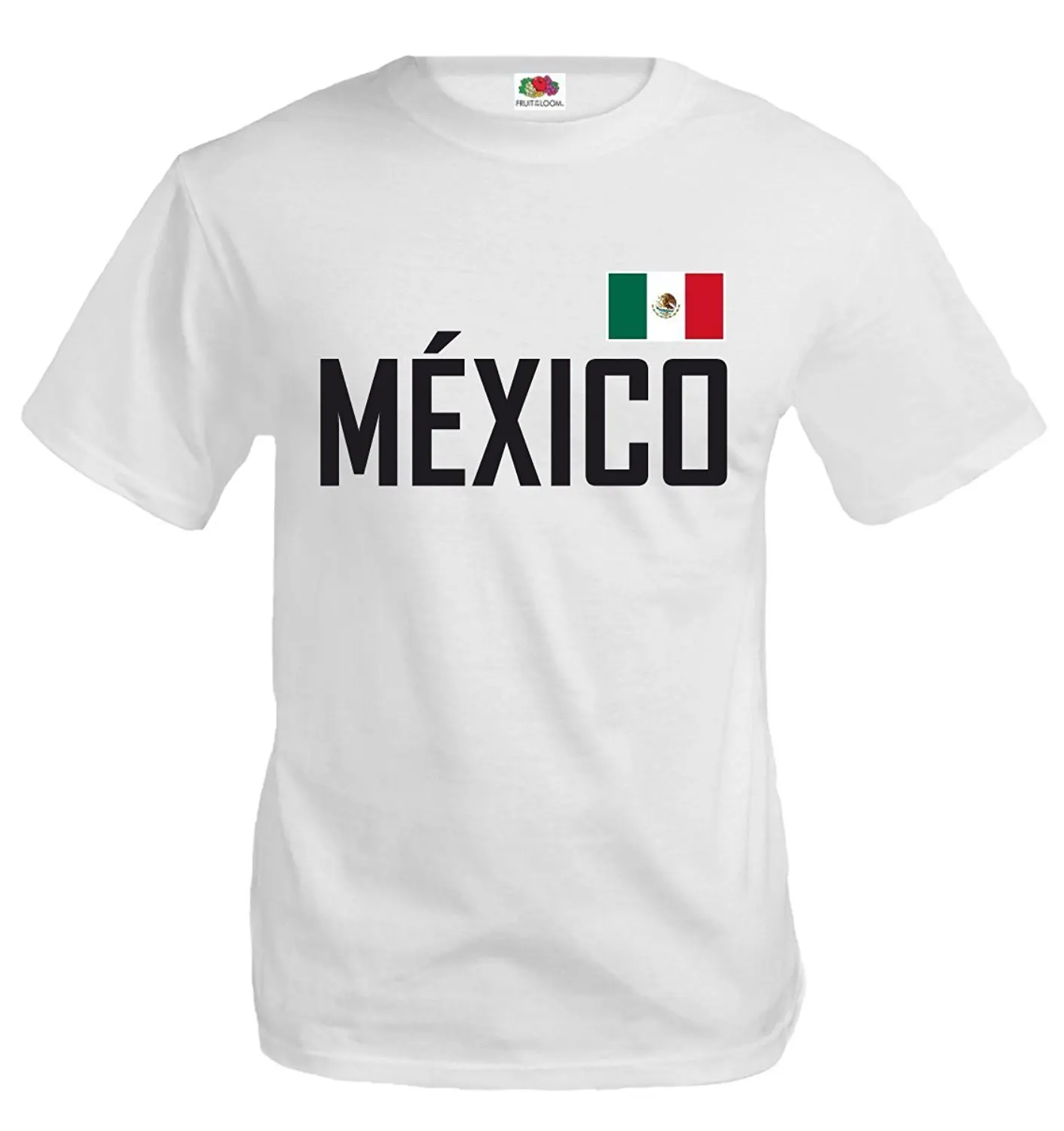 100% Cotton Short Sleeve O-Neck Tops Tee Shirts  Flag Footballer T-Shirt Mexico Tee Shirt Maker