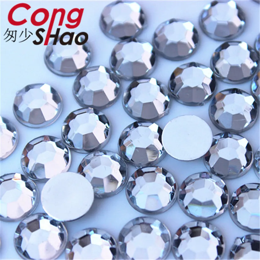 Superior quality 50pcs 10mm stones AB crystals Round Flat Back Acrylic AB Rhinestones Costume Face Decorations Face Gems WC656