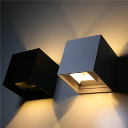 PIR Motion Sensor Outdoor LED Wall Light LED Wall Sconce Square Waterproof IP65 Porch Garden Wall Lamp Exterior Lighting Fixture