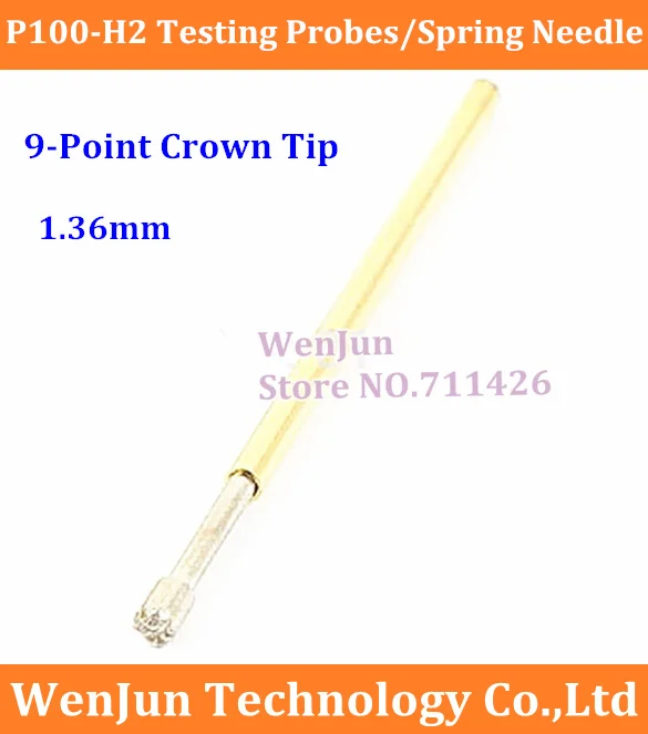 Free Shipping P100-H2/H3/H4/H5 Test Needle( 9-Point Crown Tip )   1.36mm Thimble ,Spring Testing Probes Pin 100pcs/lot