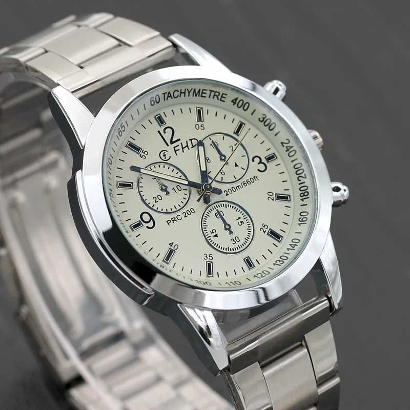 Relógio de pulso de luxo da marca superior para homens moda azul vidro masculino homem relógios aço relógio erkek kol saati relojes para hombre