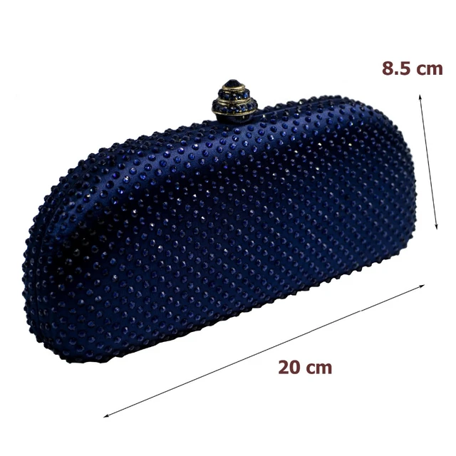 Navy blue box clutch bag store